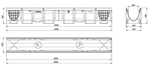 ����� ������������ VS LINE DN100.14.15 - �����������, � ��������, ��. �600